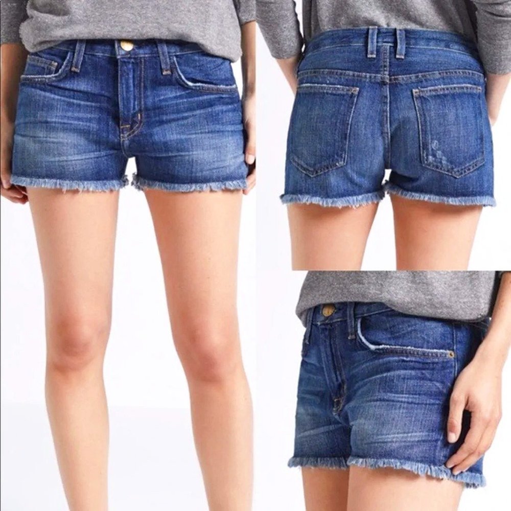 Current/Elliott Shorts Denim Boyfriend Cut Off Jean Loved Distress Boho Size 27